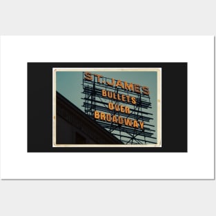 St. James Theater - Bullets Over Broadway Musical Neon Sign - Kodachrome Postcards Posters and Art